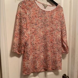 Laura Ashley Women's Red and White Long Sleeve Top